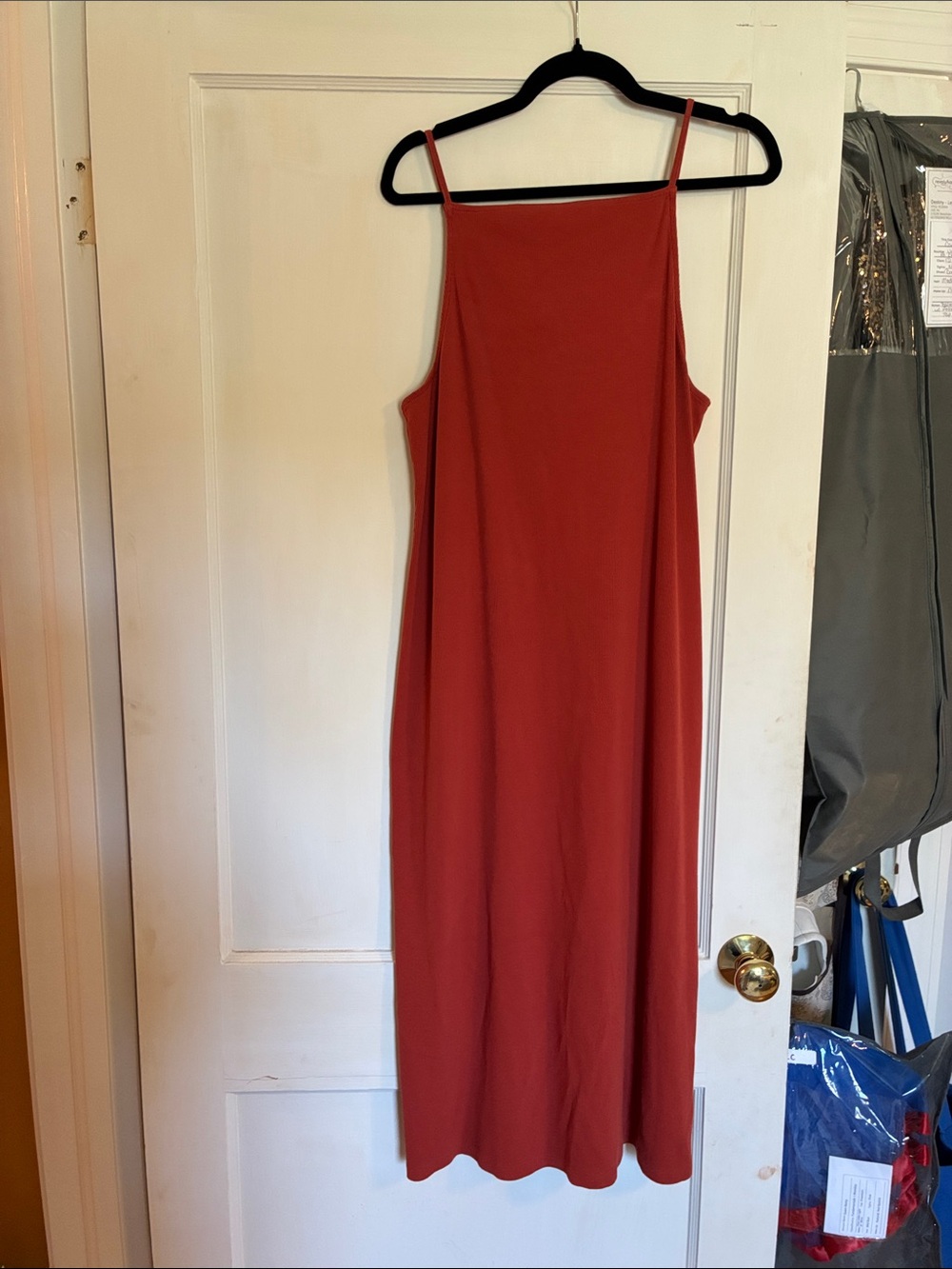 Old Navy Brick Red Slip Midi Dress